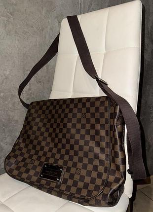 Сумка louis vuitton damier ebene, коричнева, 30х40 см