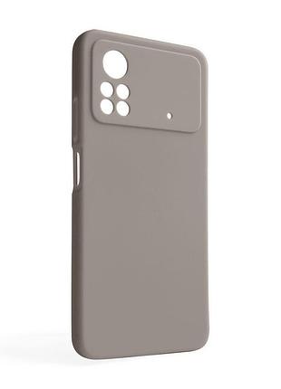 Силиконовый чехол для xiaomi poco x4 pro серый накладка для смартфона без логотипа закрита камера sku_stcom_2710000241515