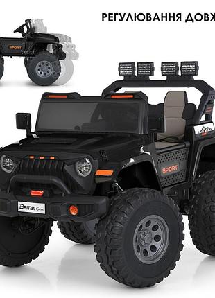 Электромобиль джип, 24v7ah, 4x45w, 2,4g пульт, eva, mp3/usb/bluetooth, кожа, черный (m 6204eblr-2 24v)