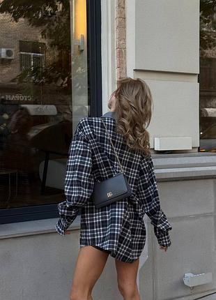 Трендовая рубашка в клетку овер 5