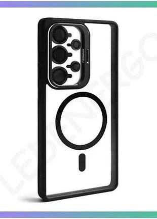 Чохол magsafe для samsung galaxy s24 ultra чорний з підставкою і захистом для камери чохол-накладка sk sku_stcom_2710000318774