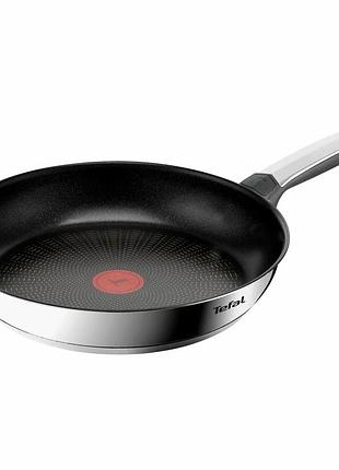 Сковорода tefal emotion+, 28см, нержавіюча сталь, бакеліт, чорний
