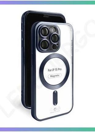 Чехол magsafe для apple iphone 15 pro матовый темно-синий чехол-накладка для смартфона sku_27100002977 sku_stcom_2710000297758