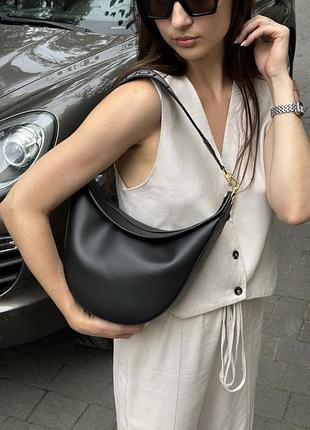 Сумка luna leather shoulder bag in black