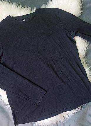 Черный базовый лонгслив h&amp;m размер xl