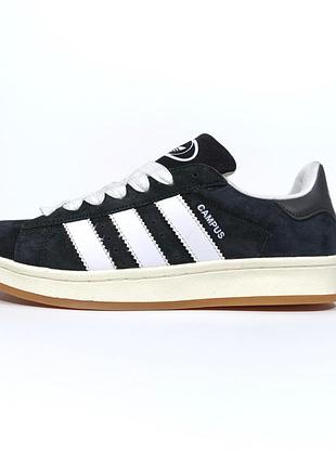 Кросівки adidas campus fur black white gum 🖤🤍