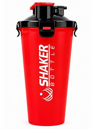 Шейкер спортивный apx shakerbottle 700 мл, с двумя фильтрами для смешивания, bpa free, красный