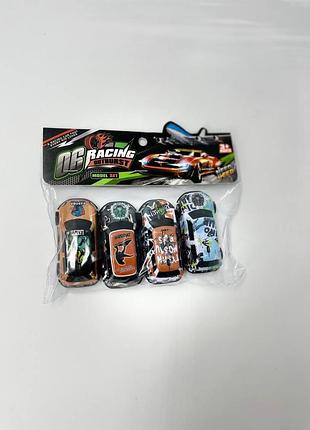 Набір ігрових машинок «racing outburst» — швидкісні гоночні авто з принтами динозаврів ( штуки)