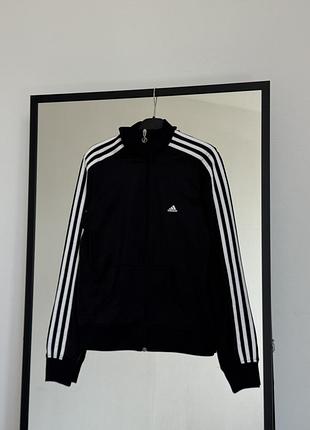 Жіноча олімпійка спортивна зіп кофта adidas з трьома полосками розмір м