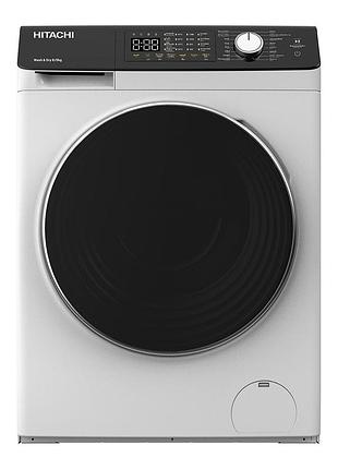 Стирально-сушильная машина hitachi фронтальная, 8(5)кг, 1400, a, 60см, дисплей, пара, инвертор, белый