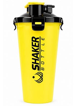 Шейкер спортивный apx shakerbottle 700 мл, с двумя фильтрами для смешивания, bpa free, желтый