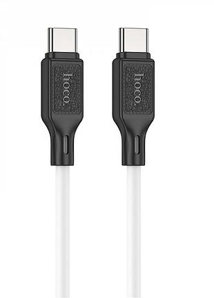 Кабель hoco cool silicone charging data cable for type-c to type-c white ( )