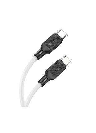 Кабель hoco cool silicone charging data cable for type-c to type-c white ( ) 4