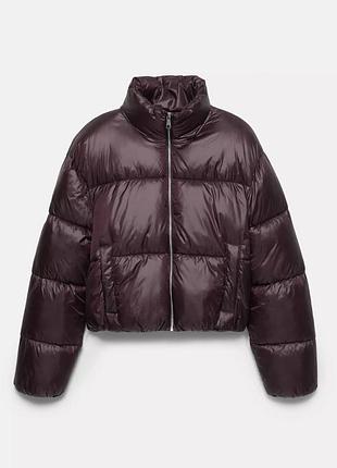 Pull&bear бордовый пуховик