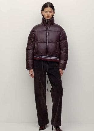 Pull&bear бордовый пуховик 4