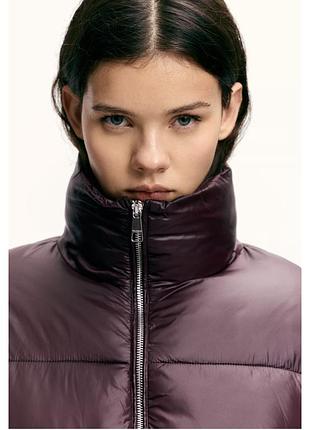 Pull&bear бордовый пуховик 3