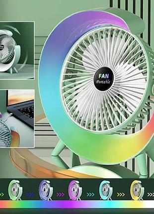 Вентилятор настольный аккумуляторный с rgb-подсветкой, usb-typ-c art ( )