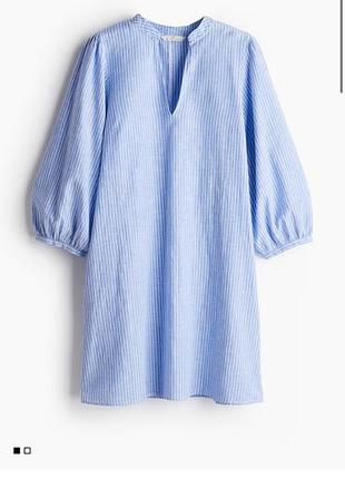 Сукня h&m, блакитна, розмір l, льон