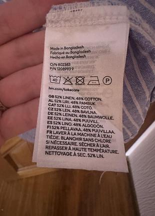 Сукня h&m, блакитна, розмір l, льон 5