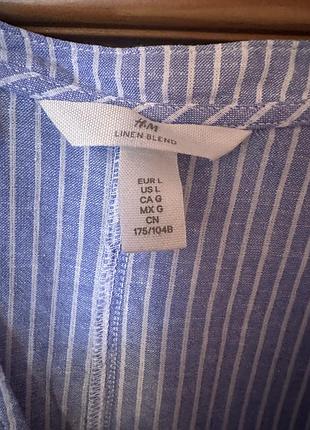 Сукня h&m, блакитна, розмір l, льон 4