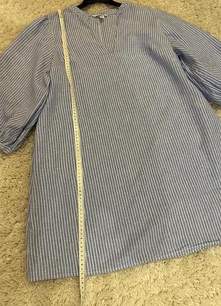 Сукня h&m, блакитна, розмір l, льон 6