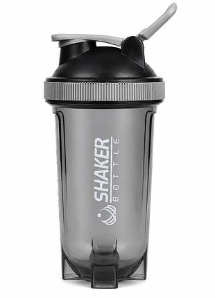 Шейкер спортивный apx shakerbottle premium, 500 мл, с металлическим венчиком для смешивания, tritan bpa free, серый