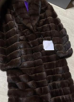 Шуба соболь баргузин dark brown 125 см сивина 1-2 р.с-м-л