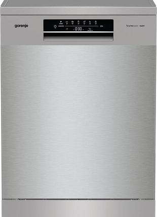Посудомоечная машина gorenje, 16компл., a+++, 60см, дисплей, 3 корзина, aquastop, серый