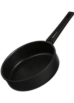 Сковорода глубокая с крышкой ardesto gemini gourmet andria, 26см, алюминий, черный