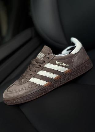 Adidas spezial brown beige white cow | коричнево-бежеві шкіряні кеди | 36–41