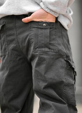 Карго штаны oversize denim серые вт5294 5