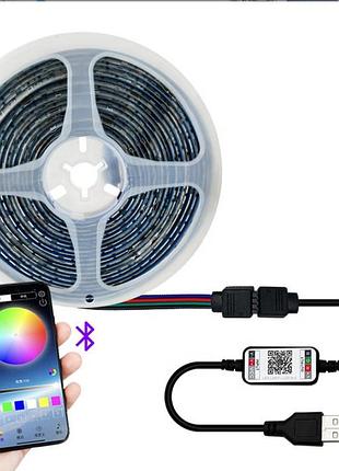 Светодиодная rgb-лента с bluetooth и управлением со смартфона, 5 м, app bt