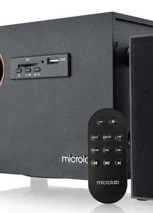 Акустическая система microlab m-105r 2.1, 10w, mini-jack, пк, черный