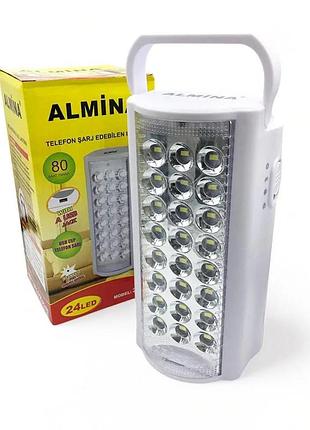 Аккумуляторный фонарь almina mx-2606l, 24 led