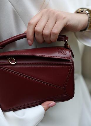 Сумка mini puzzle bag burgundy 2