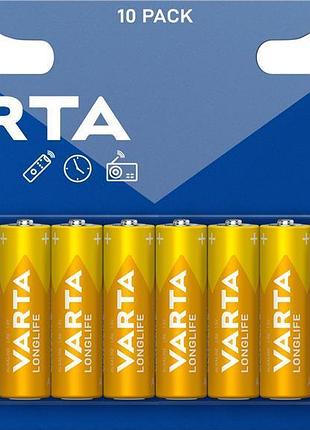 Батарейка varta longlife щелочная aa блистер, 10 шт