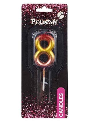 Свічка для торта pelican " " райдужна,5см