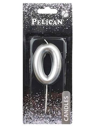 Свічка для торта pelican " " срібло 6см