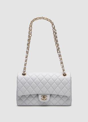 Сумка шанел classic 2.55 medium double flap in grey
