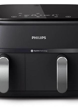 Мультипіч philips ovi dual 2750вт, чаша-6+3л, сенсорне управл., 2 контейнера,8 авто. програм, пластик, чорний