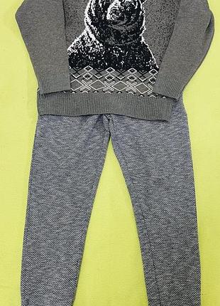 Костюм для хлопчика светр та штани lc waikiki сірий, розмір 116-122