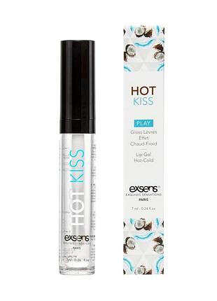 Стимулювальний блиск для губ exsens coconut hot kiss 7 мл, зігріває та охолоджує