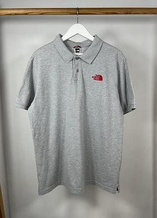 Tnf the north face gray/red красиве акцентне поло розмір l оригінал