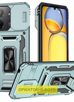 Ударопрочный чехол camshield army ring для xiaomi redmi 15c (global) / poco c85 (global) зеленый / light green