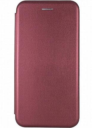 Кожаный чехол-книжка classy для motorola moto g75 5g бордовый