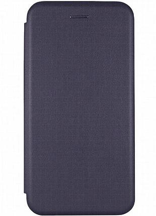 Кожаный чехол-книжка classy для samsung galaxy a05s темно-синий