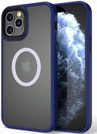 Tpu+pc чехол metal buttons with magnetic fit для apple iphone 13 pro (6.1") синий / dark blue