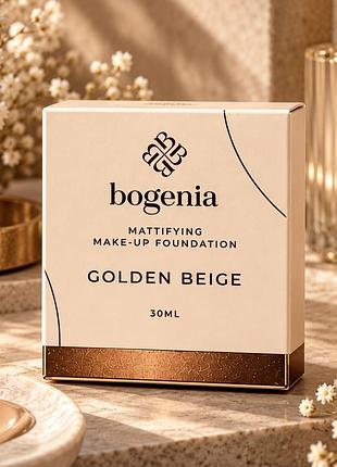 Тональна основа bogenia mattifying make-up foundation golden beige 30 мл
