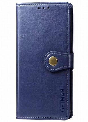 Кожаный чехол-книжка getman gallant (pu) для samsung galaxy a32 4g синий