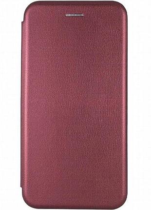 Кожаный чехол-книжка classy для infinix smart 10 бордовый